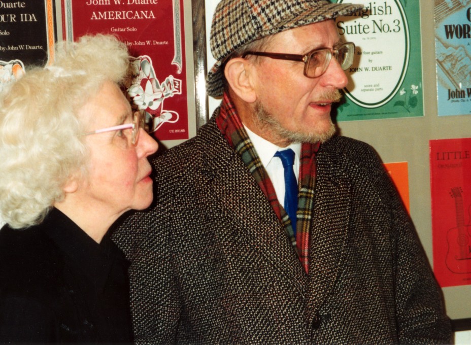 13 John and Dorothy Duarte at the Williamson Art Gallery, Wirral, England, November 1990.