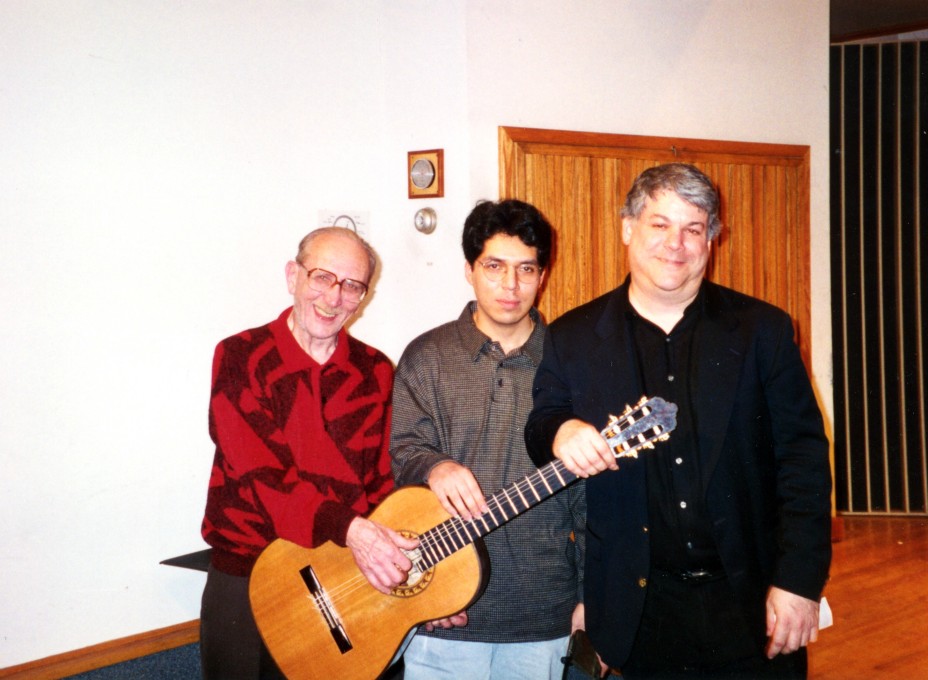 19 Duarte, a student and David Starobin, Manhattan School of Music, New York, 1997.